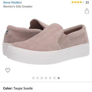 Steve Madden Gills Taupe Suede Sneakers